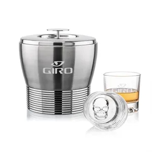 Genoa Ice Bucket & Delrina Skull On-the-Rocks Set | https://www.bestnamebadges.com