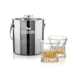 Catania Ice Bucket & Langstaff On-the-Rocks Set | https://www.bestnamebadges.com