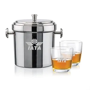 Milano Ice Bucket & Carberry On-the-Rocks Set | https://www.bestnamebadges.com