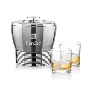 Genoa Ice Bucket & Whitlock On-the-Rocks Set | https://www.bestnamebadges.com