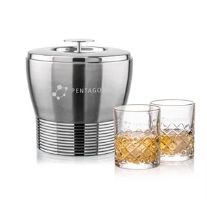 Genoa Ice Bucket & Longford On-the-Rocks Set | https://www.bestnamebadges.com