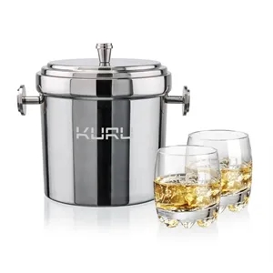 Milano Ice Bucket & Haddington On-the-Rocks Set | https://www.bestnamebadges.com