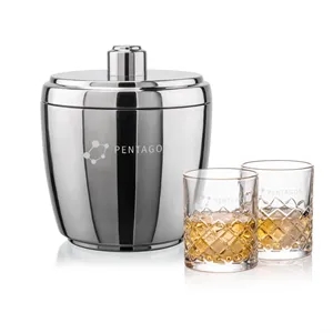 Pescara Ice Bucket & Longford On-the-Rocks Set | https://www.bestnamebadges.com