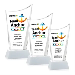 Burnett VividPrint™ Award on Newhaven Base - White | https://www.bestnamebadges.com