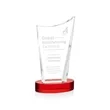 Burnett Award on Alberton Base - Red | https://www.bestnamebadges.com