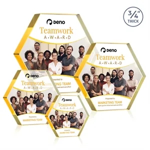 Gilford Hexagon VividPrint™ Award - Gold | https://www.bestnamebadges.com