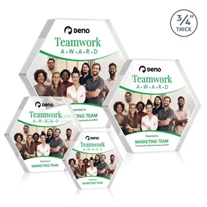 Gilford Hexagon VividPrint™ Award - Clear | https://www.bestnamebadges.com