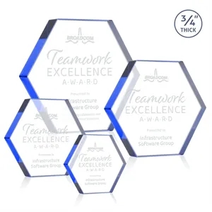 Gilford Hexagon Award - Blue | https://www.bestnamebadges.com