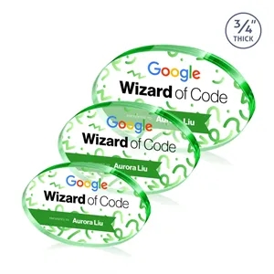 Baldus Oval VividPrint™ Award - Green | https://www.bestnamebadges.com