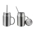 16oz Mason Jar Stainless Steel Cups W/ Straw | https://www.bestnamebadges.com