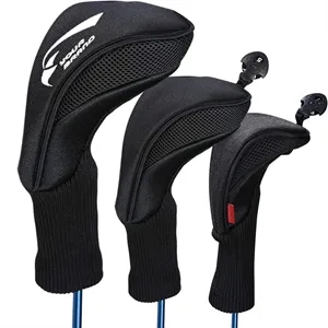 3pc Golf Club Head Covers For Wood And Driver Fairway Hybrid