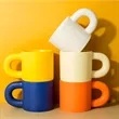 12oz Ceramic Coffee Mug with Large Handle Cute Color | https://www.bestnamebadges.com