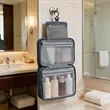 Polyester Portable Travel Hanging Toiletry Bag W/ Zipper | https://www.bestnamebadges.com