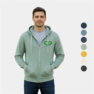 Retro Heather Cotton-Poly Full-Zip Hooded Sweatshirt | https://www.bestnamebadges.com