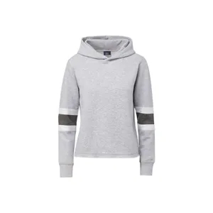 Isla Women's Cut & Sew Stripe Sleeve Pullover Hoodie | https://www.bestnamebadges.com
