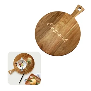 Round Wood Cutting Board & Chopping W/ Handle