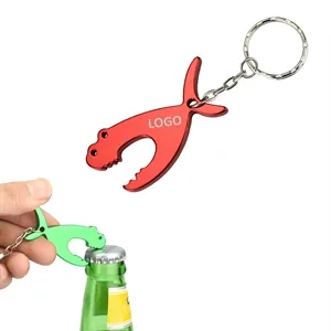 Novel Shark-Shaped Metal Keychain Bottle Opener