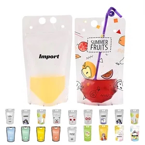 Drinks Flasks Juice Straw Pouch