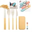 4pcs Wheat Straw Cutlery Set | https://www.bestnamebadges.com