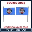 4" x 6" Hand Flag - Double Sided | https://www.bestnamebadges.com