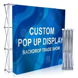 Custom Printed Fabric Pop-Up Straight Backdrop Display 8'x8'