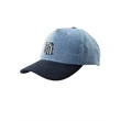 Washed Denim Cotton Cap with Black Visor | https://www.bestnamebadges.com
