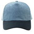 Washed Denim Cotton Cap with Black Visor | https://www.bestnamebadges.com