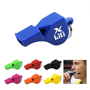 Plastic Loud Referee Coach Whistle With Keyring