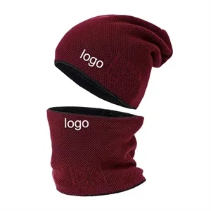 Thermal Fleece Warm Beanie Hat Neck Gaiter Set