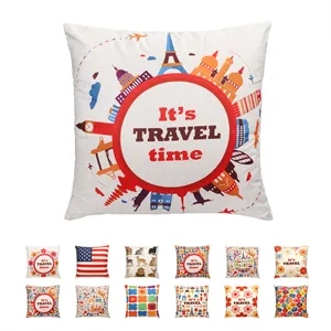 18" Full Color Custom Square Throw Pillow Case W/