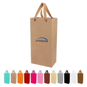 Two Bottle Paper Wine Gift Bag 6.7"x3.5"x13.8"