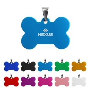 Metal Bone Shape Dog ID Tags For Pet 1.5"x1"