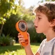 Plastic Mini Foldable Rechargeable Handheld Fan W/ Hook | https://www.bestnamebadges.com