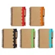 Wave Kraft Cover Pocket Spiral Notebook Journal W/ Pen 4"x5" | https://www.bestnamebadges.com