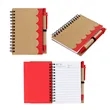 Wave Kraft Cover Pocket Spiral Notebook Journal W/ Pen 4"x5" | https://www.bestnamebadges.com