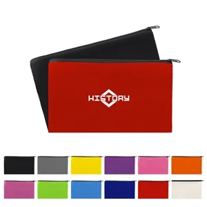 Small Canvas Travel Cosmetic Bag W/ Zipper 8.2"x5.1"