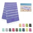 39"x71" Quick Dry Large Turkish Beach Towel With Tassel | https://www.bestnamebadges.com