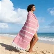 39"x71" Quick Dry Large Turkish Beach Towel With Tassel | https://www.bestnamebadges.com