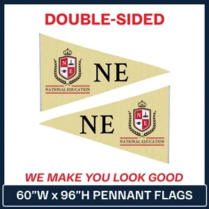 60" x 96" Double Sided Custom Pennant Flag