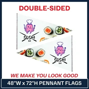 48" x 72" Double Sided Custom Pennant Flag