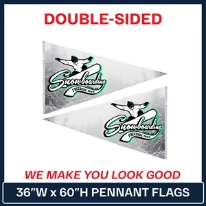 36" x 60" Double Sided Custom Pennant Flag