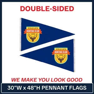 30" x 48" Double Sided Custom Pennant Flag