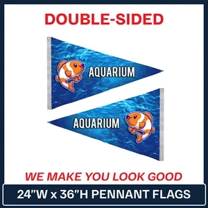 24" x 36" Double Sided Custom Pennant Flag