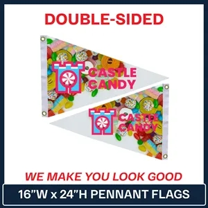 16" x 24" Double Sided Custom Pennant Flag