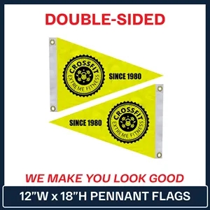 12" x 18" Double Sided Custom Pennant Flag