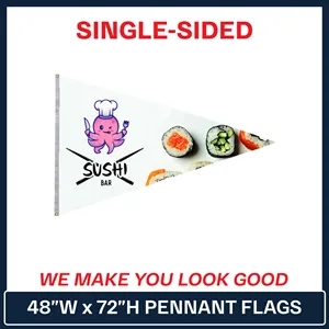 48" x 72" Single Sided Custom Pennant Flag