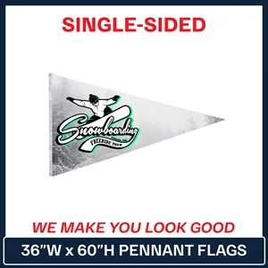 36" x 60" Single Sided Custom Pennant Flag