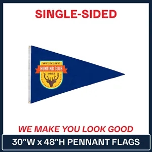 30" x 48" Single Sided Custom Pennant Flag