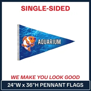 24" x 36" Single Sided Custom Pennant Flag