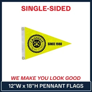 12" x 18" Single Sided Custom Pennant Flag
